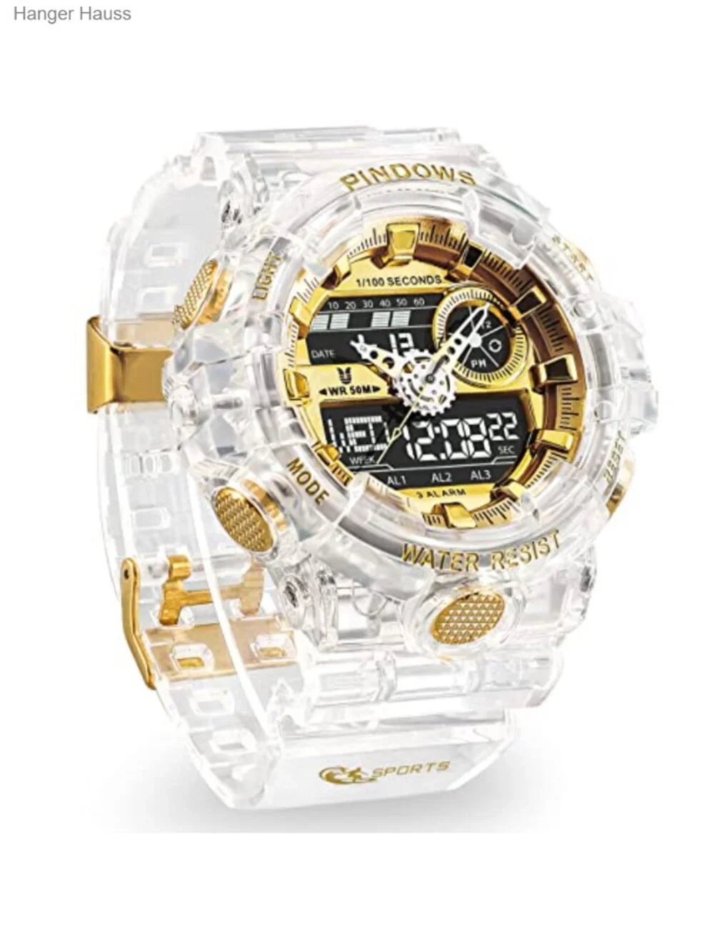 Men's Digital Analog Dual Display Sports Watch 50M Waterproof Military Wrist